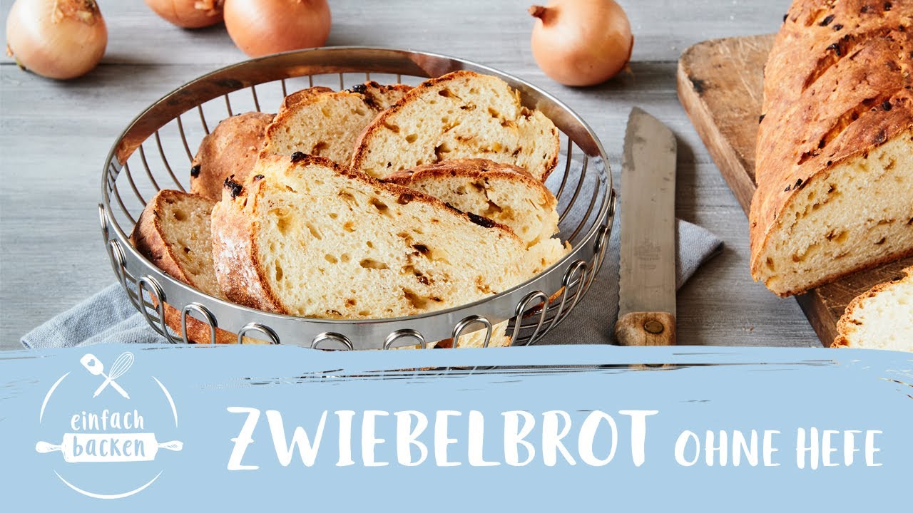 Schnelles Zwiebelbrot ohne Hefe – super würzig - Einfache Rezepte