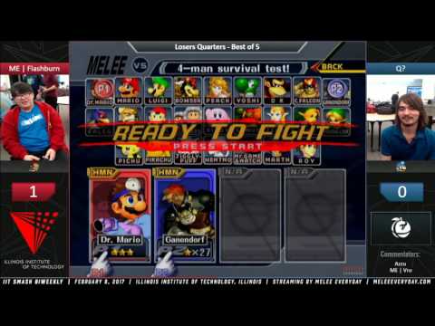 IIT Biweekly [2/8/17] - ME | Flashburn (Ganon, G&W, Falcon) vs. Q? (Dr. Mario) - Losers Quarters