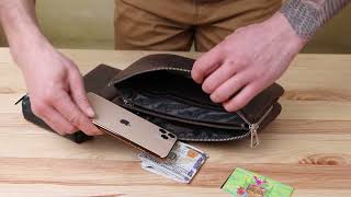 Барсетка чоловіча вінтажна Grande Pelle 11145 шкіряна коричнева