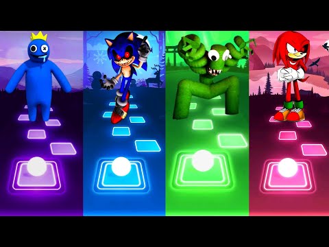 Sonic Exe vs Rainbow Friends vs Green vs Knuckles Exe | Tiles Hop EDM Rush