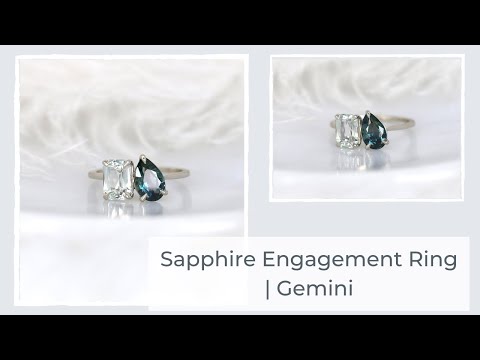 Rosados Box 3.06ct Gemini Sapphire Toi Et Moi Engagement Ring