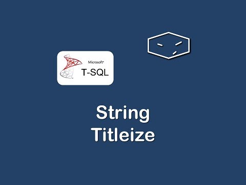 string titleize in t sql