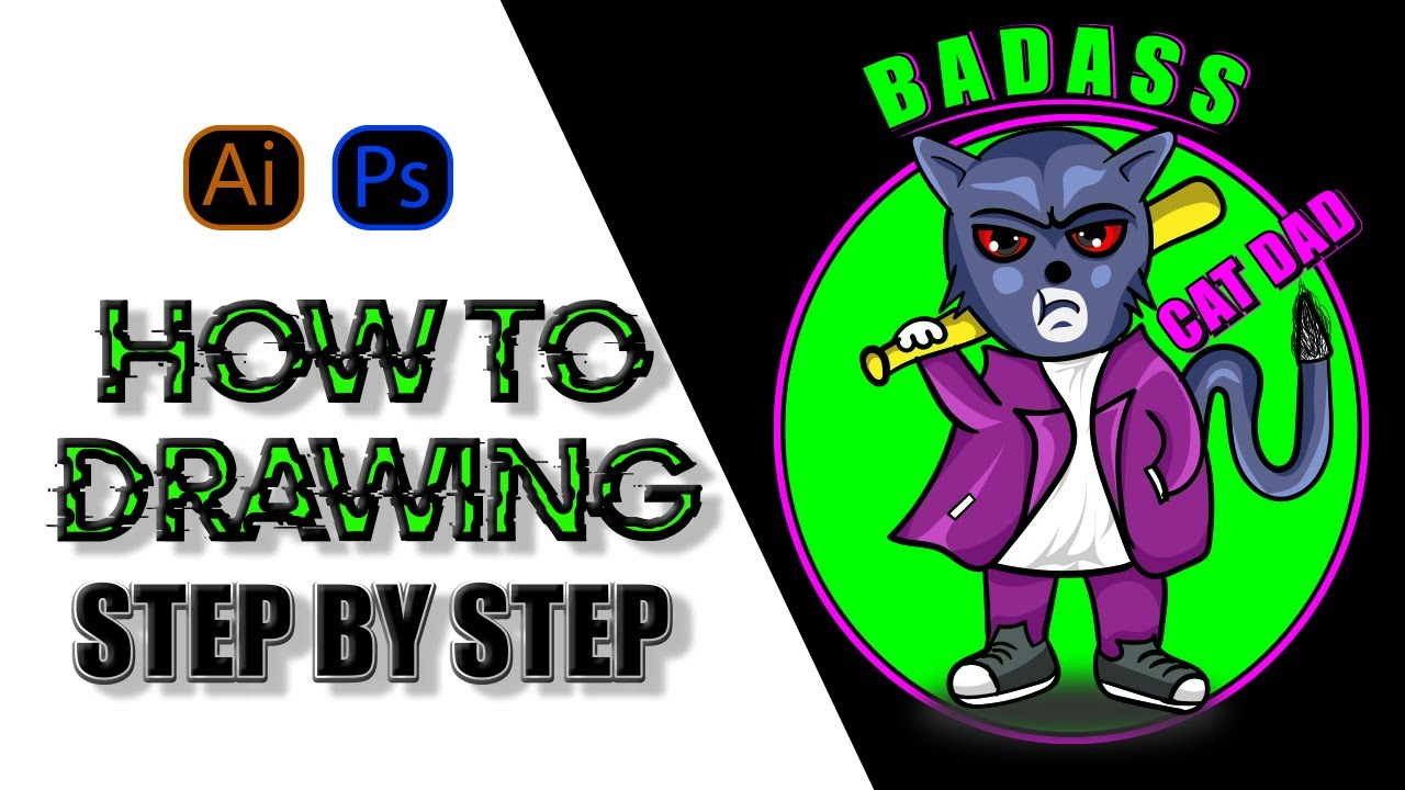 How to draw Cat vector art in illustrator