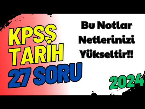 58) Bu KPSS Tarih Notları ve Bilgileri Netlerini Yükseltir | KPSS 2024 | Ali Gürbüz