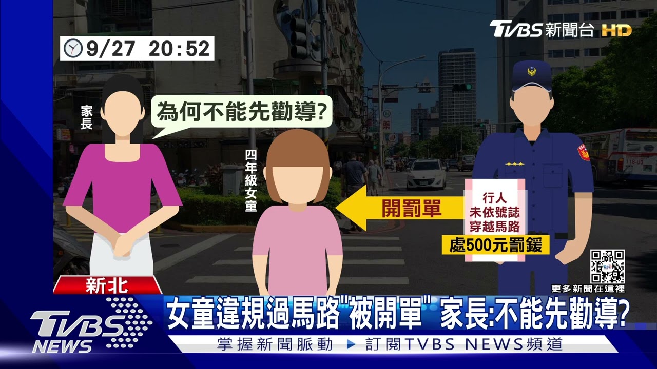 女童違規過馬路「被開單」 家長:不能先勸導?