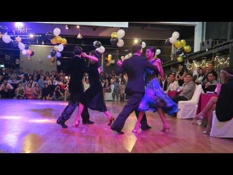  Sebastian Achaval,    Roxana Suarez,    Neri Piliu,    and  Yanina Quiñones  are  dancing  at  Singapore International Tango Festival  in  2016