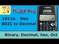 Texas Instruments TI 36X Pro Binary Decimal Hexadecimal Octal Conversion