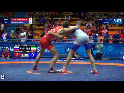 1/8 GR - 71 kg: S. STARODUBTSEV (RUS) v. M. HADAVAND (IRI)