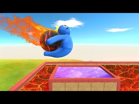 Escape From Giant Fireball and Jump Into Portal - Animal Revolt Battle Simulator