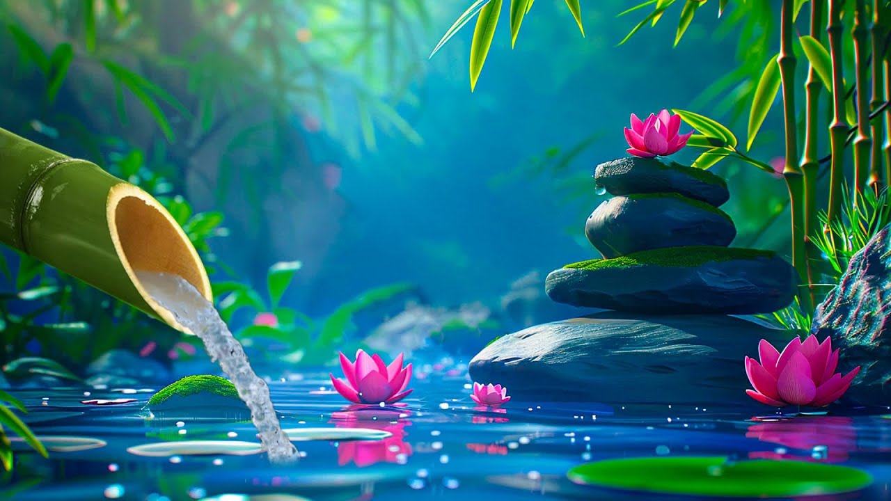 Relaxing Spa Music🌧️Relieves Stress, Anxiety and Depression🌧️Nature Sounds, Bamboo Water Sounds