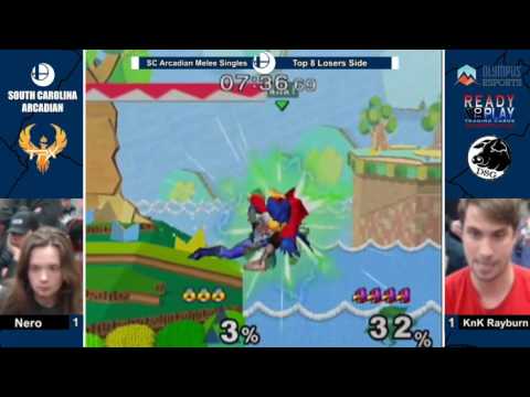 SC Smash Arcadian Melee Losers Quarterfinals Nero (Sheik) vs KnK | Rayburn (Falco)