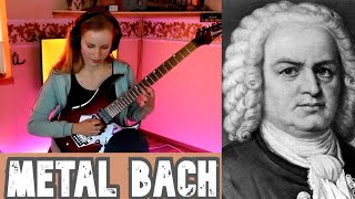 GIRL PLAYS ELECTRIC GUITAR ON STREAM BACH Prelude C moll in Metal (Laura6100 Victor and Valerijus)