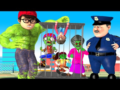 Hero NickHulk Brave Saves Police and Tani vs Zombies in City - Scary Teacher 3D Happy ending