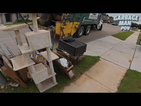 Trash Truck Bulky Garbage Collection | Rearloader POV | 4K Full HD
