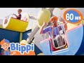 Blippi And Meekah S Ride Roller Coaster S At Adventure City Theme Park Educational Videos For Kids