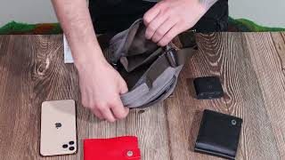 Небольшая мужская сумка из плотного текстиля Vintage 22217 серый