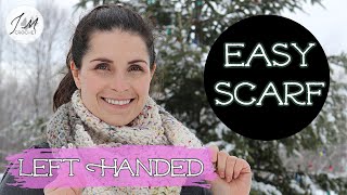 LEFT HANDED | Beginner Friendly How to crochet Easy Scarf | Infinity Scarf | Beginner Crochet Scarf
