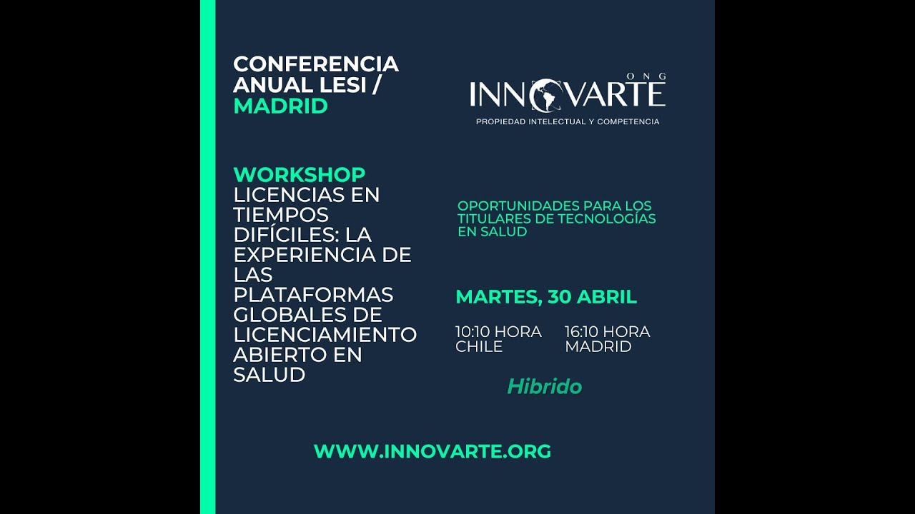 Workshop Licencias en tiempos difíciles. Experiencia de plataformas licenciamiento abierto en salud
