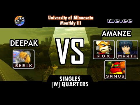UoM-M3: Melee Singles [W] Quarters - Deepak (Sheik) vs. Amanze (Fox, Marth, Samus)