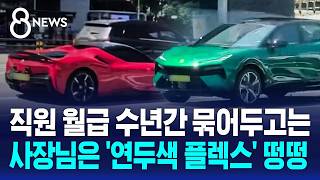 직원들 월급은 수년간 묶어두고는..사장님 홀로 '연두색 플렉스' 떵떵 / SBS 8뉴스