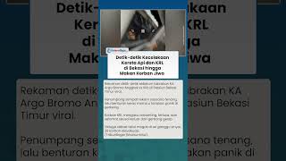 Rekaman Detik-detik Kereta Api Tabrak KRL di Stasiun Bekasi, Diduga gegera Taksi Mogok