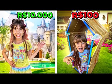 Morando em uma CASA de R$100, R$1000 ou R$10000 ! - Desafio