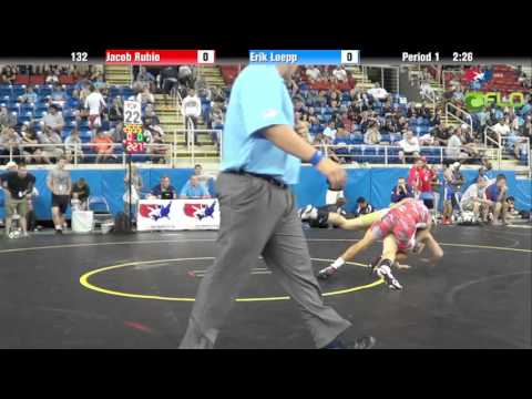 Junior 132 - Jacob Rubio (Texas) vs. Erik Loepp (North Dakota)