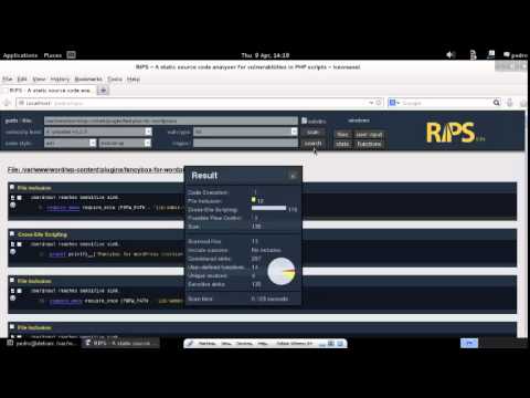 Using PHP code analyser RIPS to analyse a Wordpress plugin