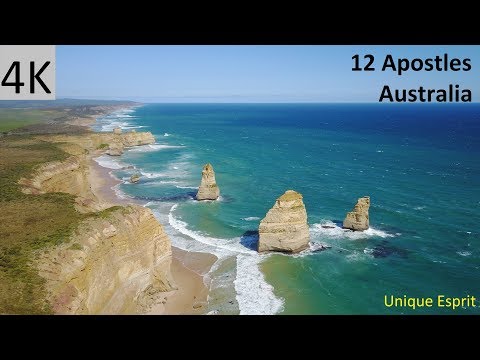 12 Apostles on Great Ocean Road / Australia (4K Drone)