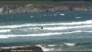 preview picture of video 'Surfen in der Bretagne, auf der Halbinsel Crozon- am Goulien und La Palue'