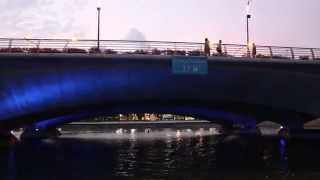 Going under Esplanade Bridge, Singapore River