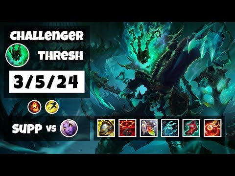 Thresh Challenger Gameplay S11 Replay 11.17 Support (3/5/24) - EU