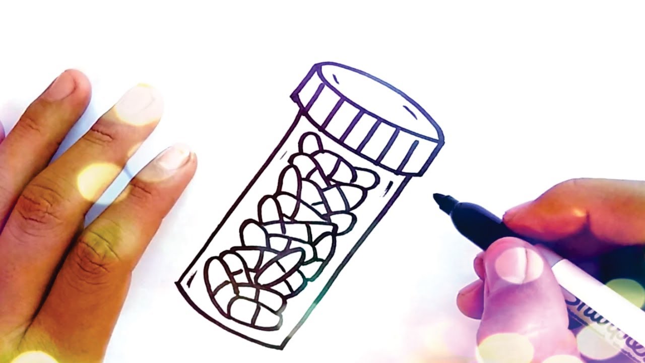 COMO DIBUJAR PASTILLAS paso por paso | dibujos para niños | como dibujar medicamentos paso por paso