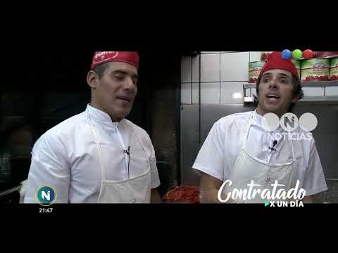 Roberto Funes Ugarte trabajando en una pizzería - Telefe Noticias