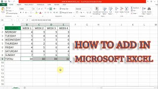 HOW TO ADD IN EXCEL | ADDING MULTIPLE NUMBERS VERTICALLY AND HORIZONTALLY IN EXCEL