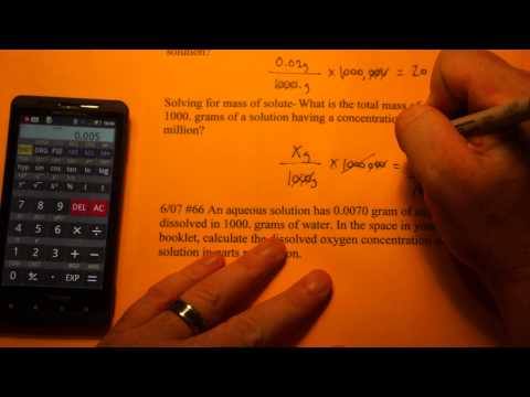 Calculating Part Per Million (ppm)