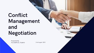 Conflict Management and Negotiation