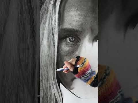 Drawing hyperrealistic hair | how to draw realistic hairs #art #pencil #portrait