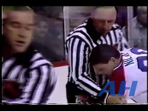 NHL Oct. 25, 1986 Chris Nilan,MTL v James Patrick,NYR (R) Montreal Canadiens New York Rangers