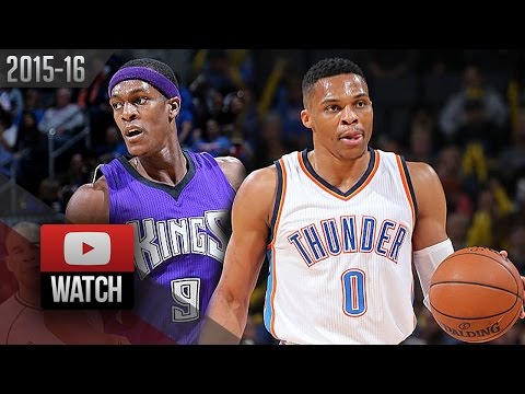 Rajon Rondo vs Russell Westbrook POINT-GODS DUEL Highlights (2016.01.04) Thunder vs Kings - UNREAL!!
