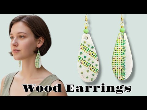 DIY wood earrings with washi tape
