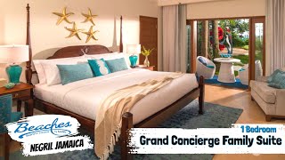 Tropical Beachfront Concierge Family Suite W1BG/1BG | Beaches Negril Jamaica | Room Tour & Review 4K