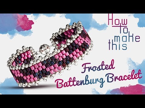 Frosted Battenburg Bracelet with Peyote Stitch | Seed Beads design | How to make