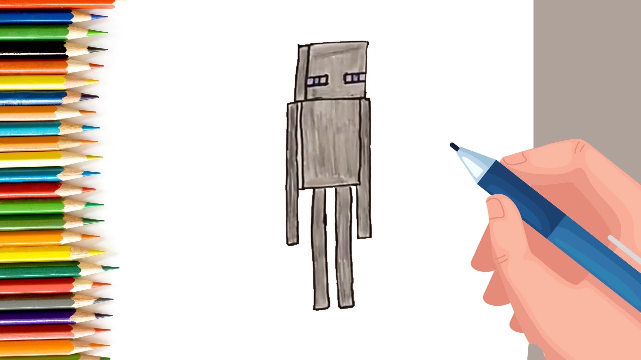 How To Draw Minecraft Enderman step by step for Kids #shorts