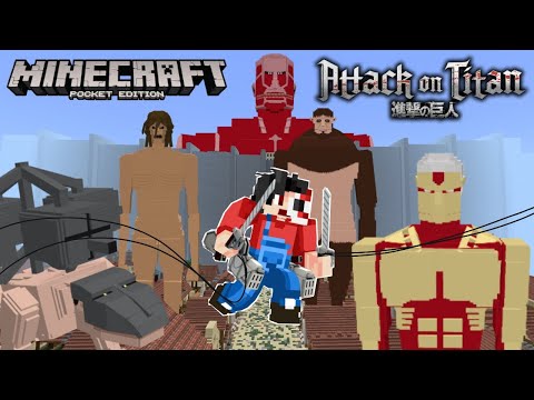 Attack On Titan in Minecraft PE |  The strength of the Colossal Titan is immense