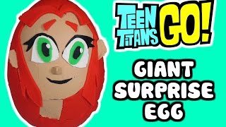 TEEN TITANS GO! Giant Surprise Egg of Starfire with Batman, Robin, Beast Boy, Unicorn and Cyborg