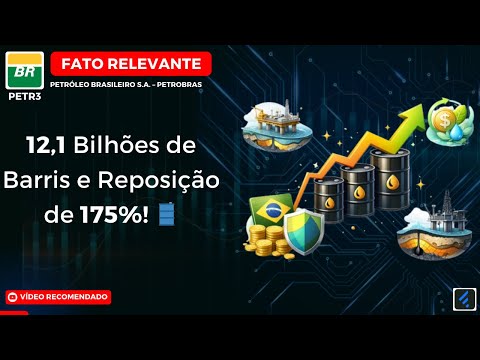Thumbnail do vídeo: PETROBRAS (#PETR4) REVELA DADOS FORTES: 12,1 Bilhões de Barris e Reposição de Reservas em 175%!