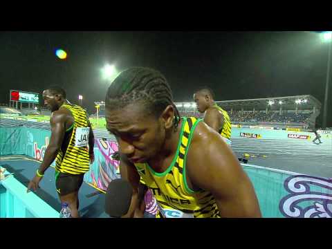 IAAF World Relays Bahamas 2014 - Mixed Zone 1 Lap Race Jamaica Men Winner