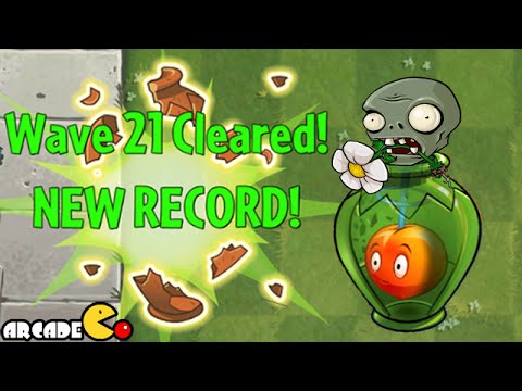 Plants Vs Zombies 2: NEW RECORD Vasebreaker Endless Wave Challenge Level 21