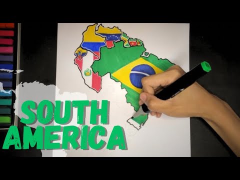 South America Flag Map drawing #flag #map